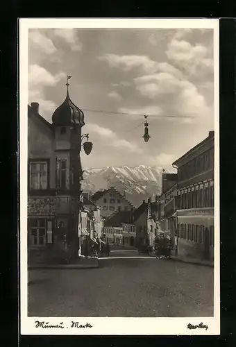 AK Murnau, Hauptstrasse am Markt