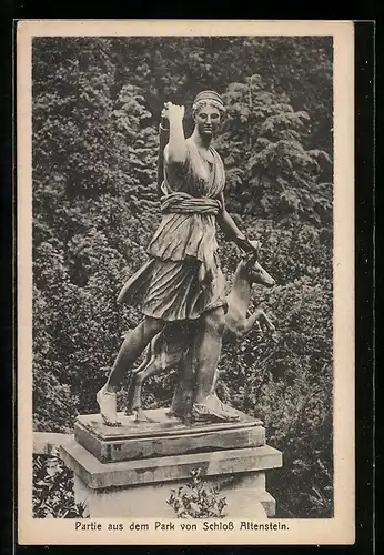AK Altenstein, Statue im Schlosspark