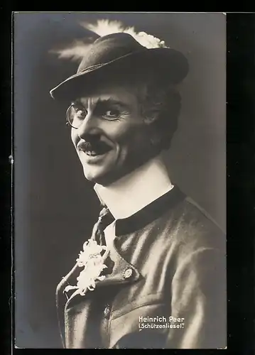 AK Operette i. Schützenliesel, Schauspieler Heinrich Peer