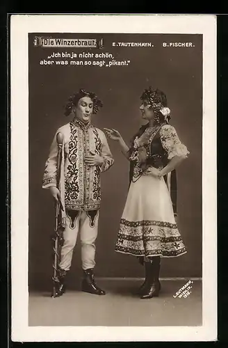 AK Szene aus der Operette die Winzerbraut