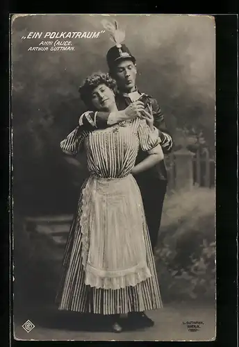 AK Operette Ein Polkatraum, Schauspielerin Anni Alice und Schauspieler Arthur Guttmann