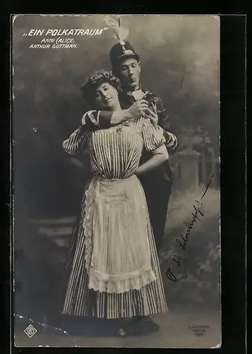 AK Operette Ein Polkatraum, Schauspielerin Anni Alice und Schauspieler Arthur Guttmann