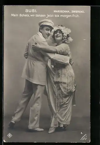 AK Operette Susi, Marischka und Zwerenz tanzen