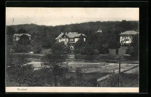 AK Reinbek, Wasserpartie mit Blick auf Häuser