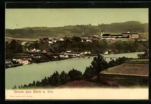 AK Gars a. Inn, Teilansicht mit Flusslauf