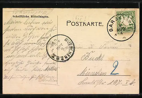 AK Gars a. Inn, Teilansicht mit Flusslauf