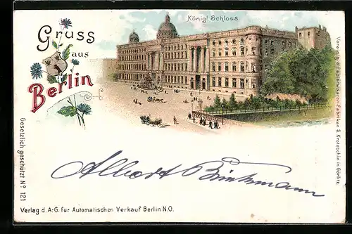 Lithographie Berlin, Königliches Schloss