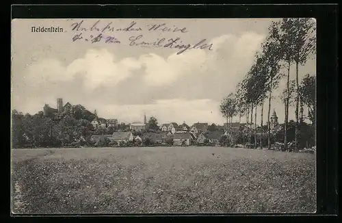 AK Neidenstein, Blick über die Wiese auf den Ort
