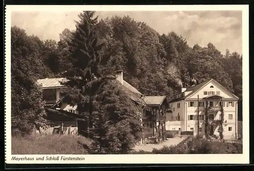 AK Berchtesgaden, Blick auf Lehrerheim Schloss Fürstenstein und Mayerhaus