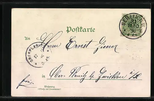 Lithographie Berlin, Palais Kaiser Wilhelm I, Denkmal d. Kaiserin Augusta, Königl. Opernhaus