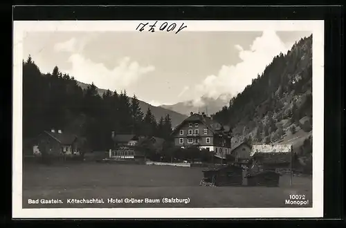 AK Bad Gastein /Kötschachtal, Hotel Grüner Baum