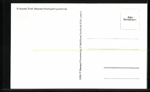 AK Fulpmes /Tirol, Blick auf die Heeres-Hochgebirgsschule