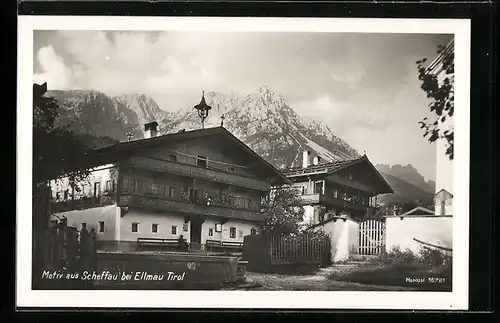 AK Scheffau bei Ellmau, Ortspartie mit Gasthaus