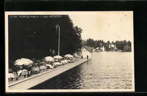 AK Pörtschach, Blick auf Gasthaus Werzer