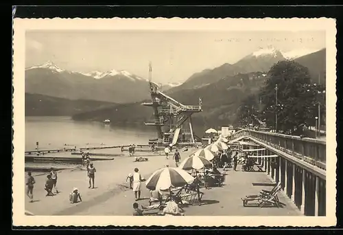 AK Millstatt am Millstättersee, Partie am Badestrand