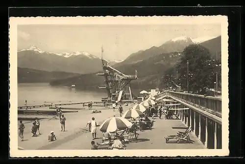 AK Millstatt am Millstättersee, Partie am Badestrand