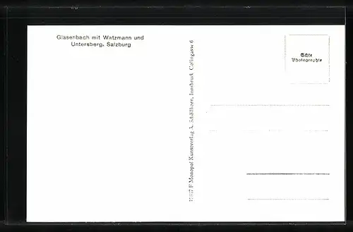 AK Glasenbach, Ortsansicht mit Watzmann und Untersberg