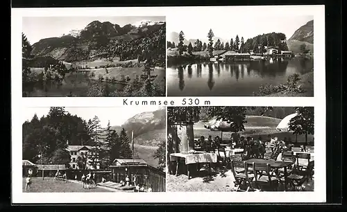 AK Kramsach-Achenrain, Gaststätte Krummsee mit Garten, Seepartie