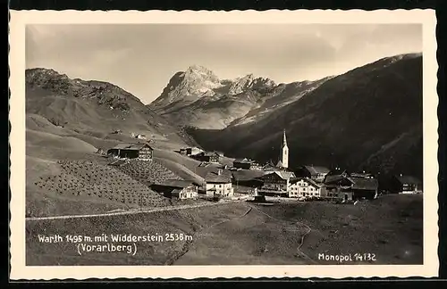 AK Warth, Blick auf den Ort und Widderstein