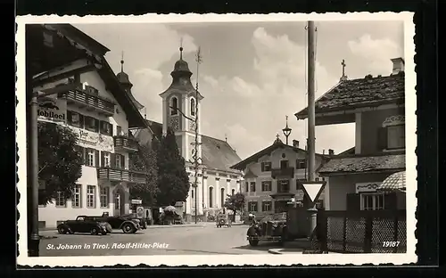 Foto-AK St. Johann, Platz mit Post
