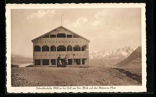 AK Zell am See, Schmittenhöhe mit Gebäude und Steinernem Meer