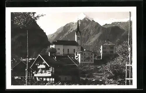 AK Kaprun, Ortsansicht mit Kitzsteinhorn