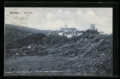 AK Althofen, Ortsansicht mit Turm und Umgebung