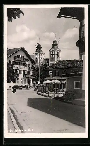 AK St. Johann, Post u. Telegraphenamt, Kirche