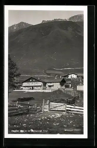 AK Haggen, Blick auf die Häuser des Ortes im Sellraintal
