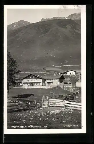 AK Haggen, Blick auf die Häuser des Ortes im Sellraintal