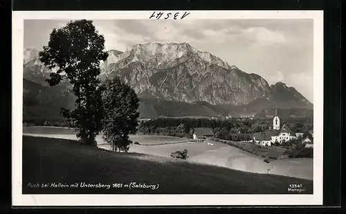 AK Puch b. Hallein, Ortsansicht mit Untersberg