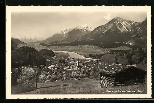 AK Brixlegg, Generalansicht mit den Bergen