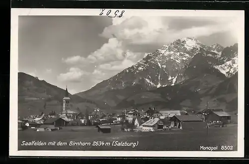 AK Saalfelden, Ortspanorama mit dem Birnhorn