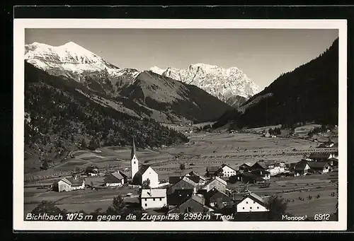 AK Bichlbach, Gesamtansicht gegen die Zugspitze
