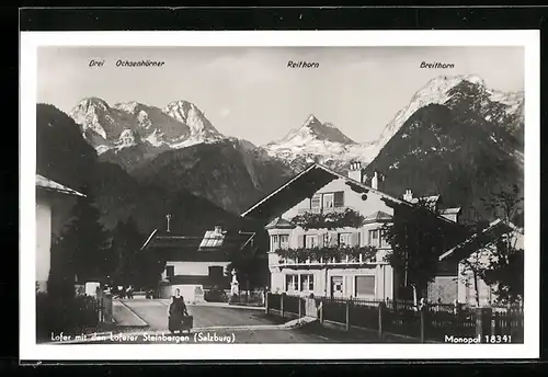 AK Lofer, Ortspartie mit den Loferer Steinbergen