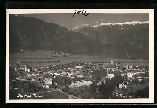 AK Schwaz, Luftbild der Ortschaft