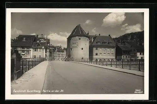 AK Feldkirch, Partie an der Ill, mit Wehrturm