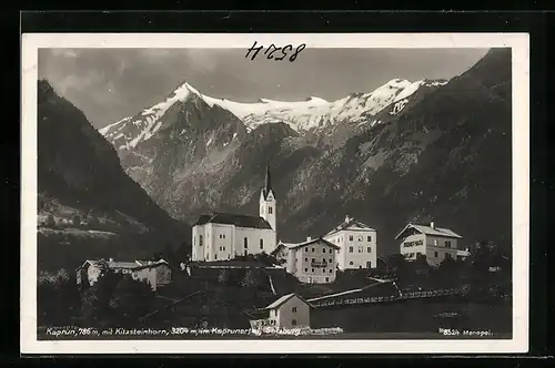 AK Kaprun, Ortsansicht mit Kitzsteinhorn