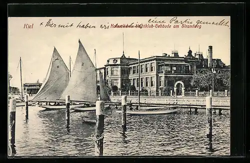 AK Kiel, Kaiserliches Yachtklub-Gebäude am Strandweg