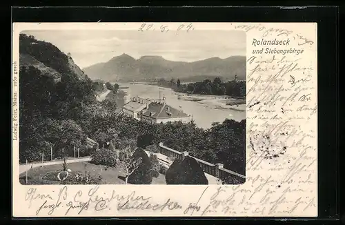 AK Rolandseck, Flusspartie mit Siebengebirge