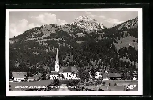 AK Bayrischzell, Ortsansicht mit Wendelstein