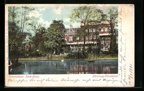 AK Hamburg-Eimsbüttel, Teich im Eimsbütteler Park