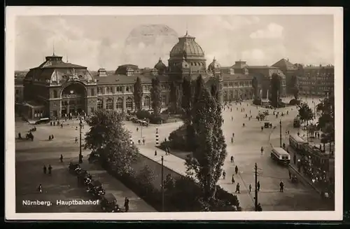 AK Nürnberg, Blick zum Hauptbahnhof