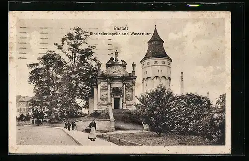 AK Rastatt, Einsiedlerkapelle und Wasserturm