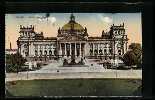 AK Berlin-Tiergarten, Am Reichstagsgebäude