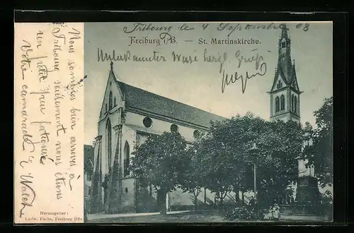 AK Freiburg, Blick zur St. Martinskirche