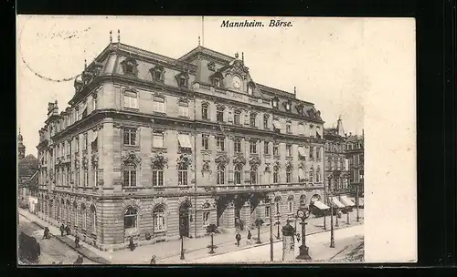 AK Mannheim, Litfasssäule vor Börse