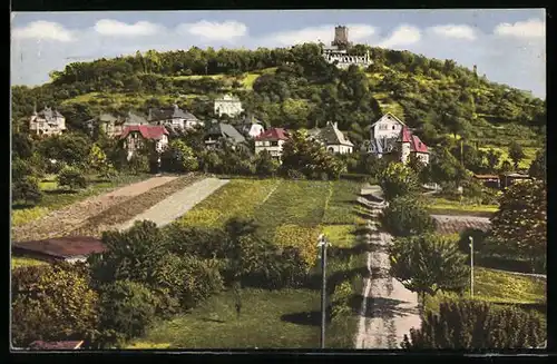 AK Karlsruhe-Durlach, Blick zum Turmberg