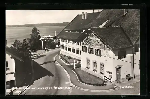 AK Seeshaupt a. Starnbergersee, Blick auf Hotel Post