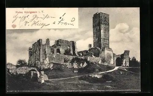 AK Königstein, Partie an der Burgruine